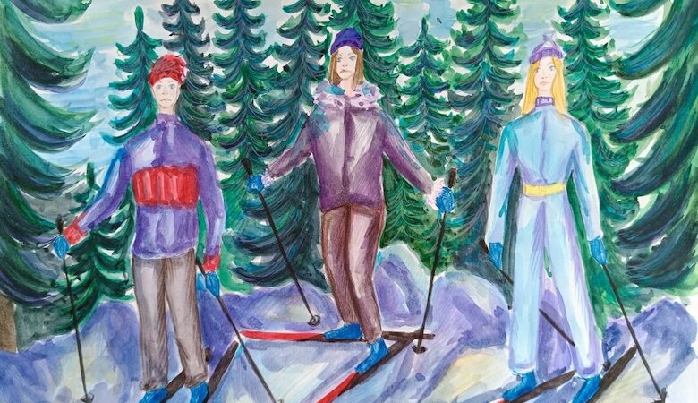 Всей семьёй на лыжах