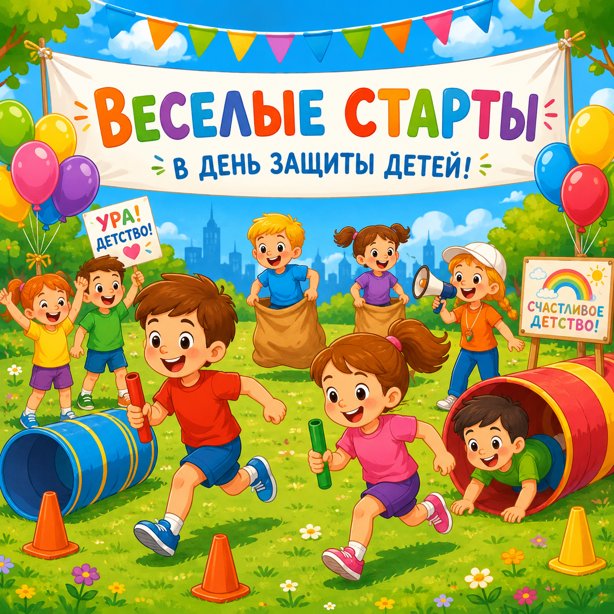 27 июня 2026 «Веселые старты» собирают друзей: эстафета, флешмоб и пара-каратэ в День защиты детей